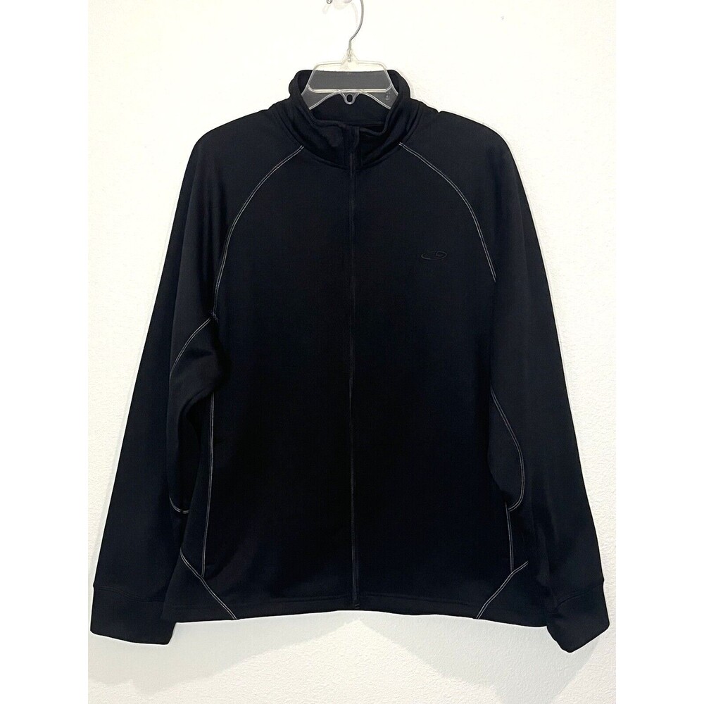 Champion‎ Men's Active Track Jacket  Black Full Zip Mock Neck Size Medium